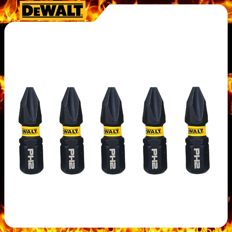 DEWALT PH2 25MM Impact Bits Set HSS Driver Head Electric Screwdriver Electric Drill Non-Slip Black Style Power Tool Accessories