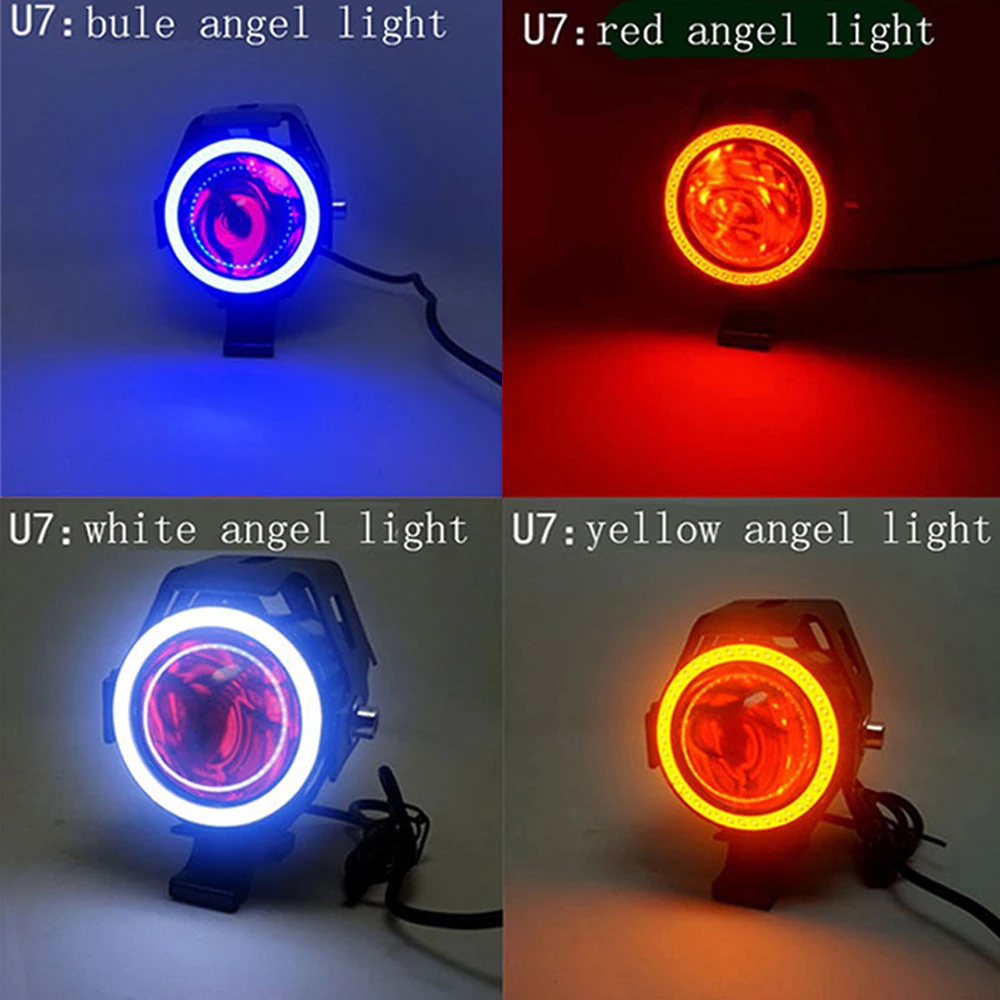 Reflektory motocyklowe lampa pomocnicza U7 reflektor led 12V DRL dla TIGER 1200 EXPLORER TIGER anioł oko światło przeciwmgielne projektor silnik — zdjęcie 3
