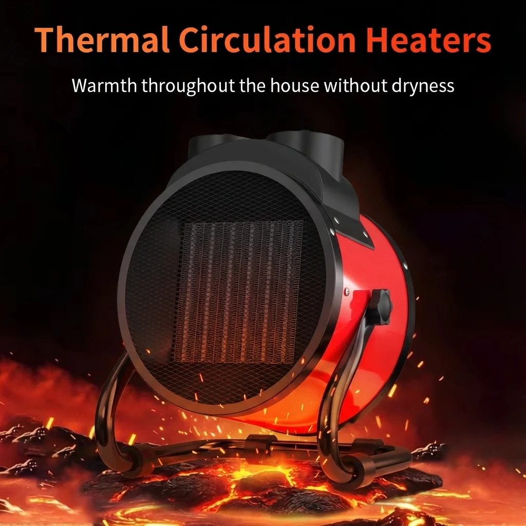 Portable Space Heater 2000W with Fan Adjustable Thermostat 2 Heat Settings Fan Mode Overheat Tip-Over Protection for Home Office