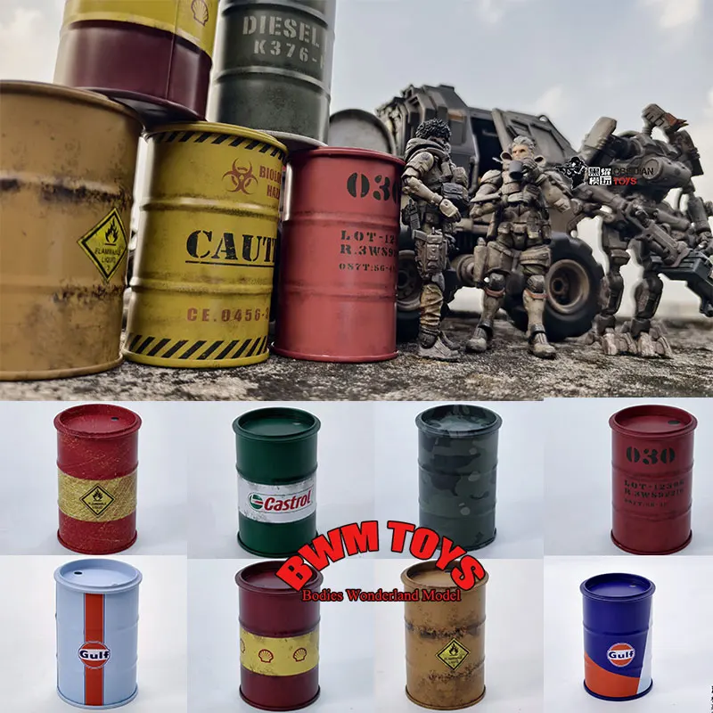 1/6 1/12 Scale Soldier Miniature Chemistry Oil Drum Dollhouse Model War Games Scene Accessories For 12inch 6inch Action Figure
