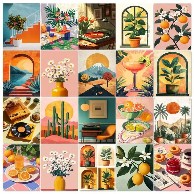 GATYZTORY Frame Diy Painting By Numbers Flowers Art Drawing Coloring By Numbers For Adults Crafts Diy Gift Home Wall Decor