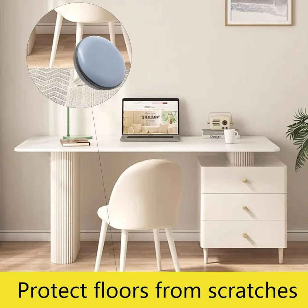 4/8/16Pcs Round Furniture Leg Pads with Screw & Nail-On, PTFE Sliders for Table Chair Cabinet Sofa - Floor Protectors for Moving view 6