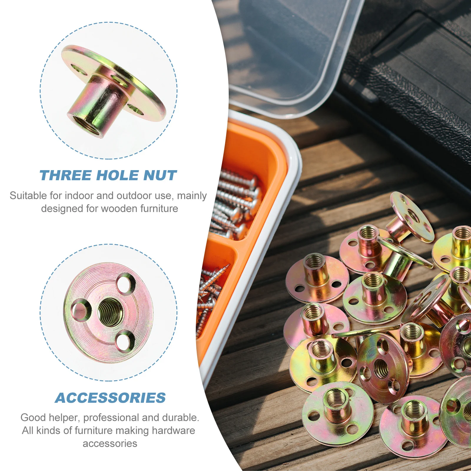 20Pcs M10 Three Hol…