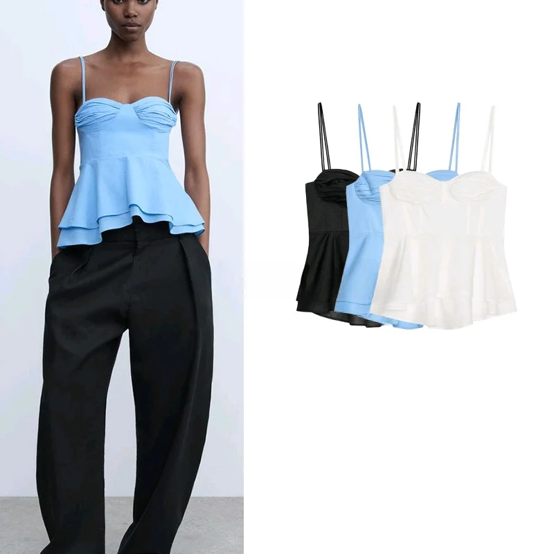 春の新作 レディース シンプルスタイル 多用途 マルチカラー タイトフィット チューブトップ シャツ 2470290 通勤スタイル バックレス ポリエステル繊維