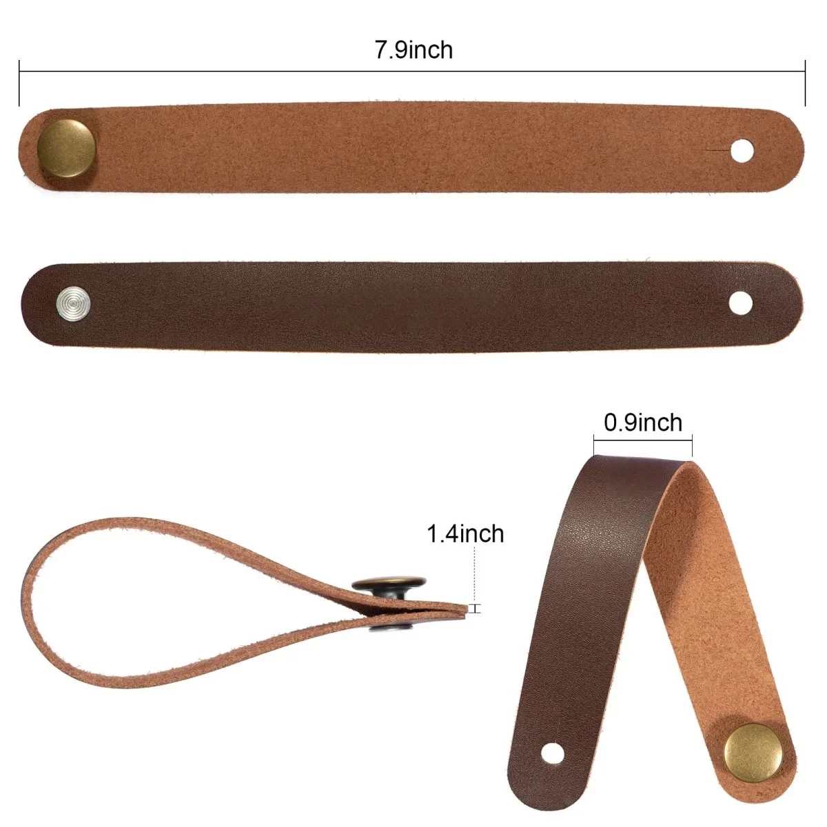 Miwayer Leather Guitar Neck Strap with Safe Lock, Strap Holder Button for Bass Ukulele Acoustic Guitar, Reliable Accessory