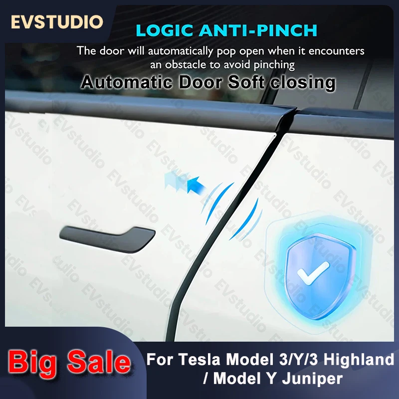 

for Tesla Model 3 Y Juniper Intelligent Soft Close Door 3 Highland Smart Auto Electric Suction Door Closing Opening Anti-Pinch