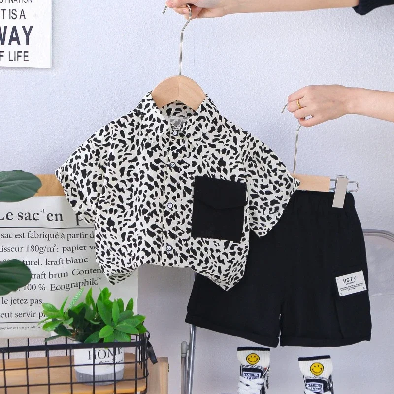 

New Summer Baby Boys Clothes Suit Children Fashion Short Sleeved Shirt Shorts 2Pcs/Sets Infant Casual Clothing Kids Tracksuits
