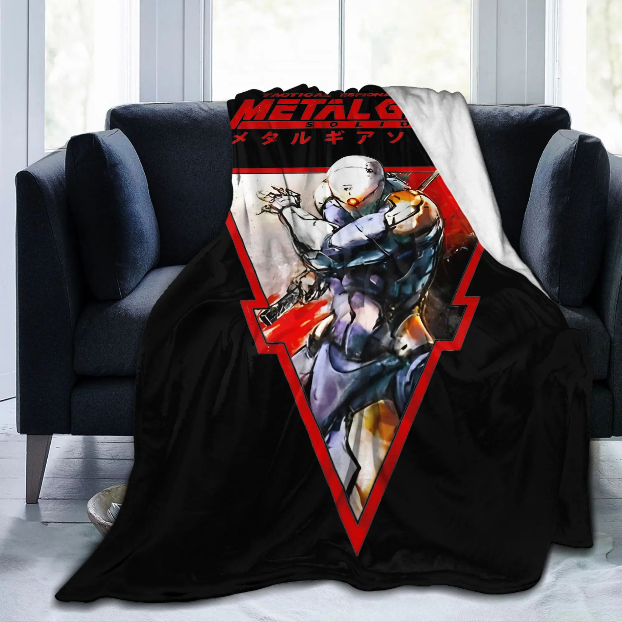 Metal Gear Solid Grayfox Blanket Cover  Fleece Throw Blanket Home Couch Decoration Lightweight Bedspreads Portable