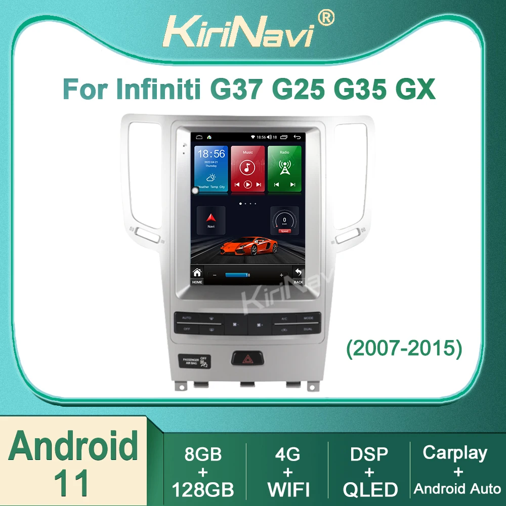 

Автомагнитола Kirinavi для Infiniti G37, G25, G35, GX 2008-2015, Android 11, автомобильное радио, DVD, мультимедийный видеоплеер, стерео, автонавигация, GPS, 4G