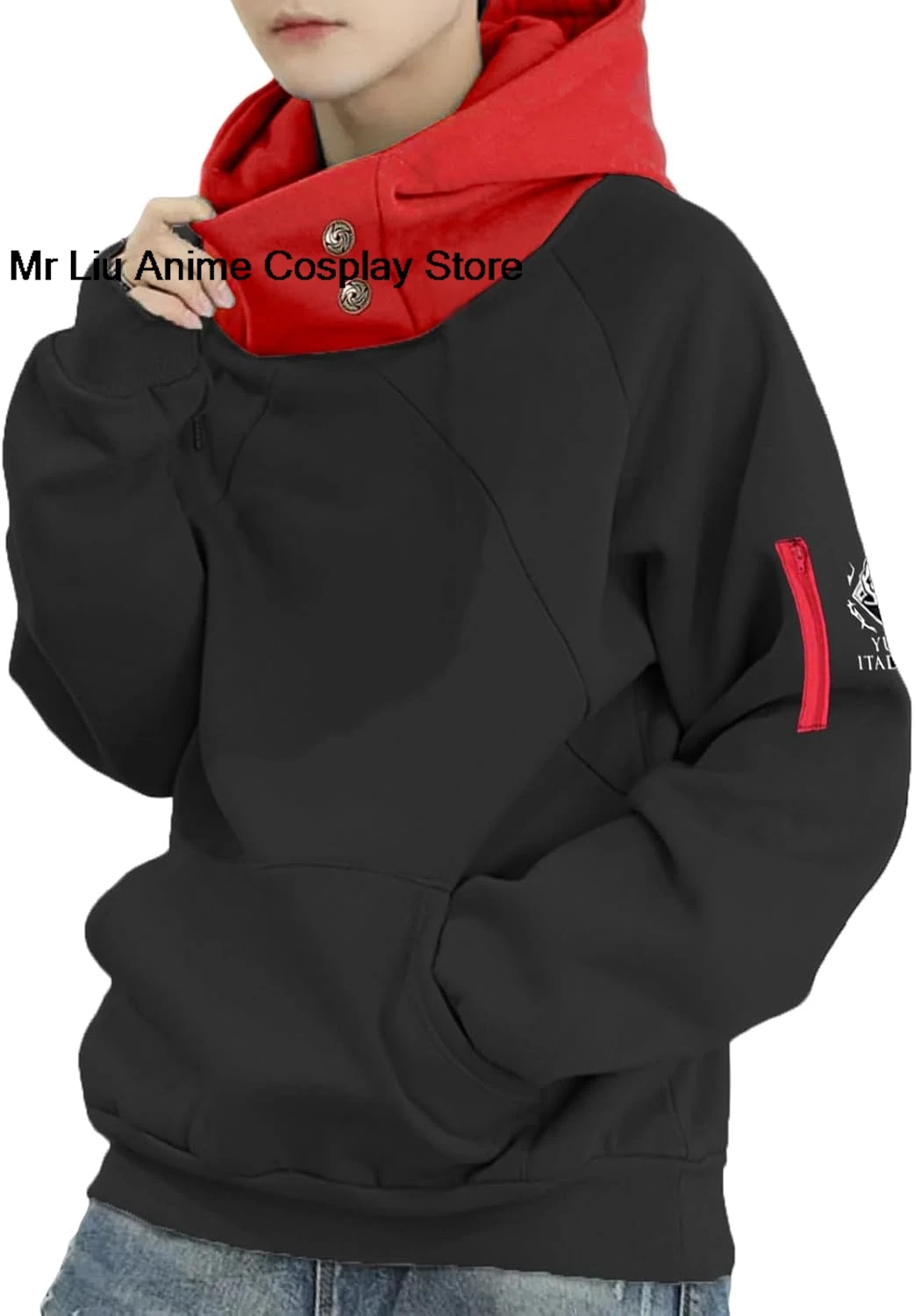 Unisex Sukuna Anime Hoodie Cosplay Costume Men Black 3D Novelty Hooded Sweatshirt Pullover Jacket Outerwear Coat