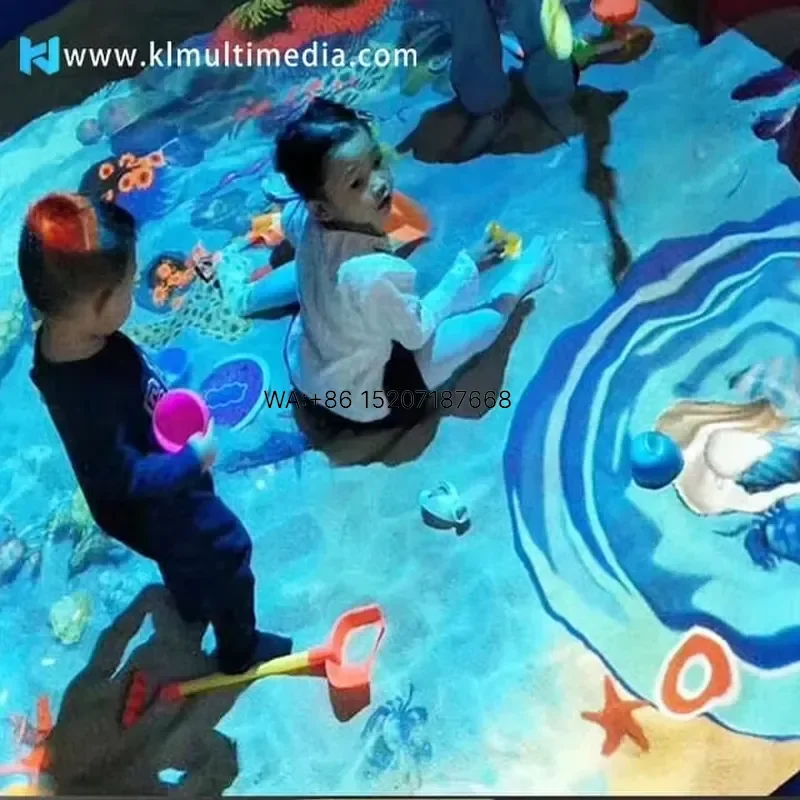 Wmwmnu 3D Interactive Sand Beach with Projector Kids Games for Sand Pool Floor Projection Amusement Park Museum Park