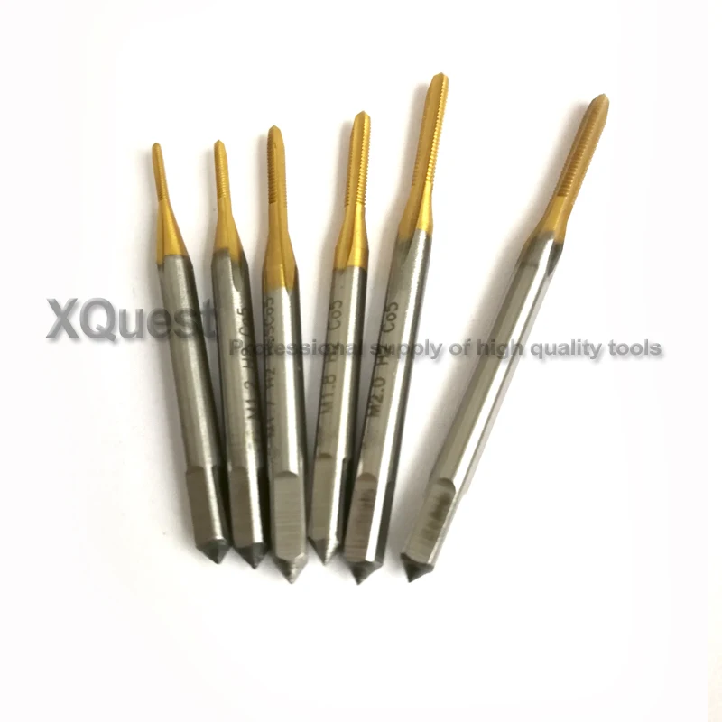 Tin Hss-co Metric Right Hand tap M0.8 M0.9 M1 M1.1 M1.2 M1.4 M1.5 HT Straight Flute Thread taps M1.6 M1.7 M1.8 M1.9 M2 M1.6X0.35