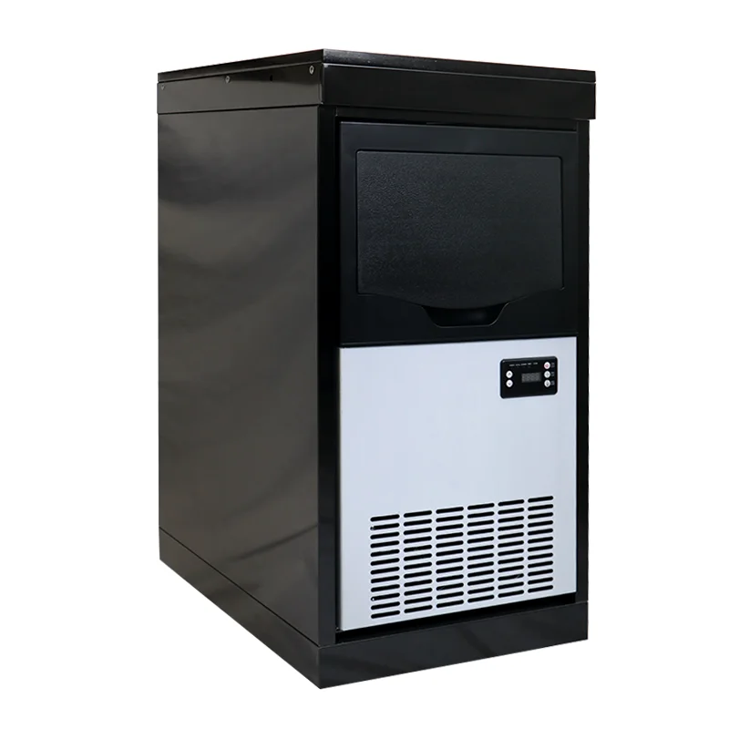 High Quality Black Titanium Material Air-Cooled Commercial Ice Production 40Kg Block Square Ice Maker Cabinet