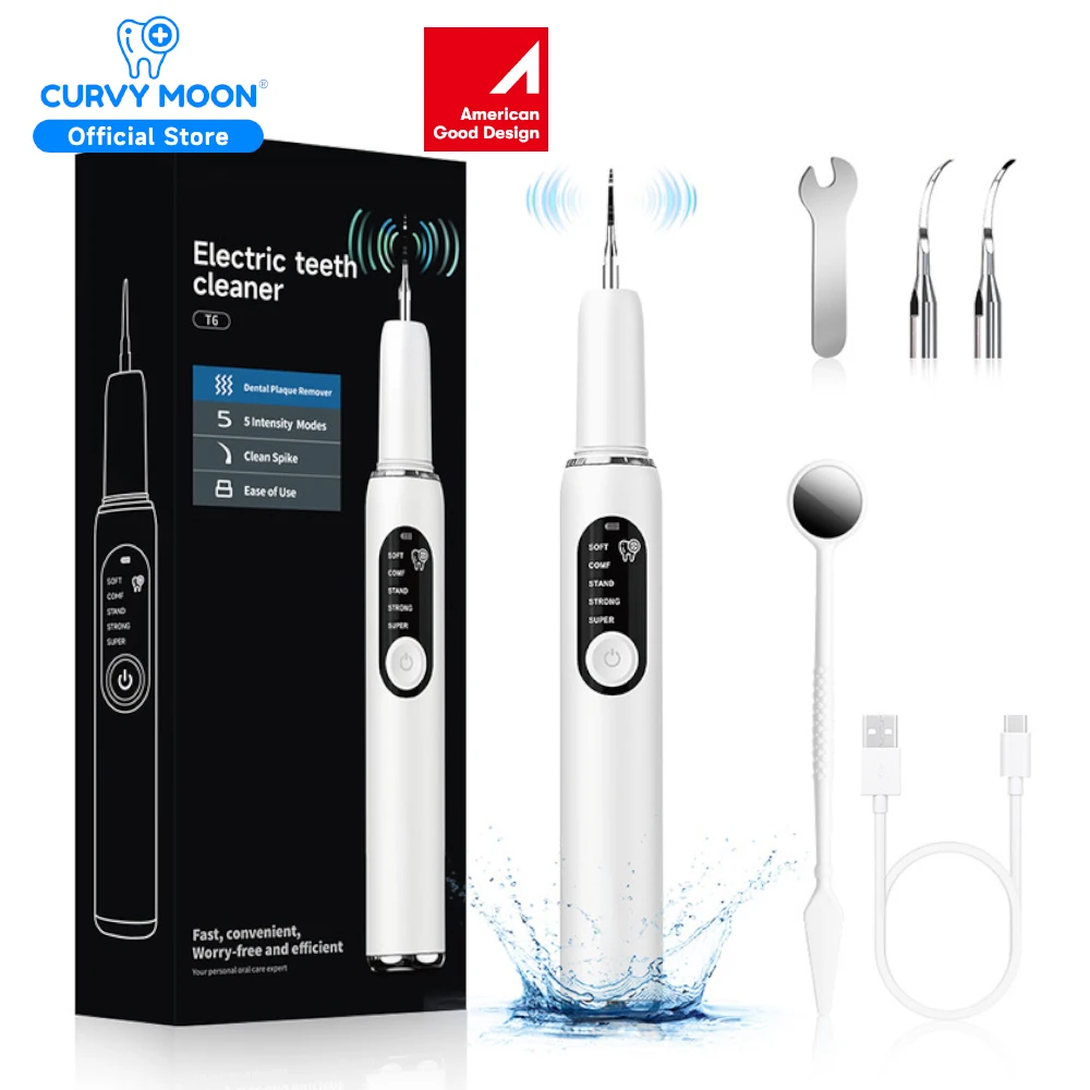 Ultrasonic Plaque Remover for Teeth Dental Cleaning Kit Tartar Remover for Teeth with LED Light & 5 Modes Dental Scaler Cleaner