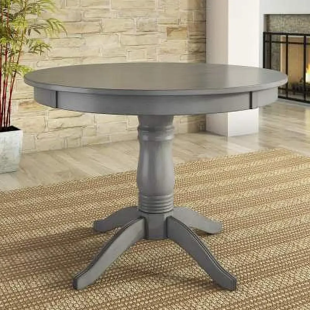 Grey Rubberwood Round Dining Table 42