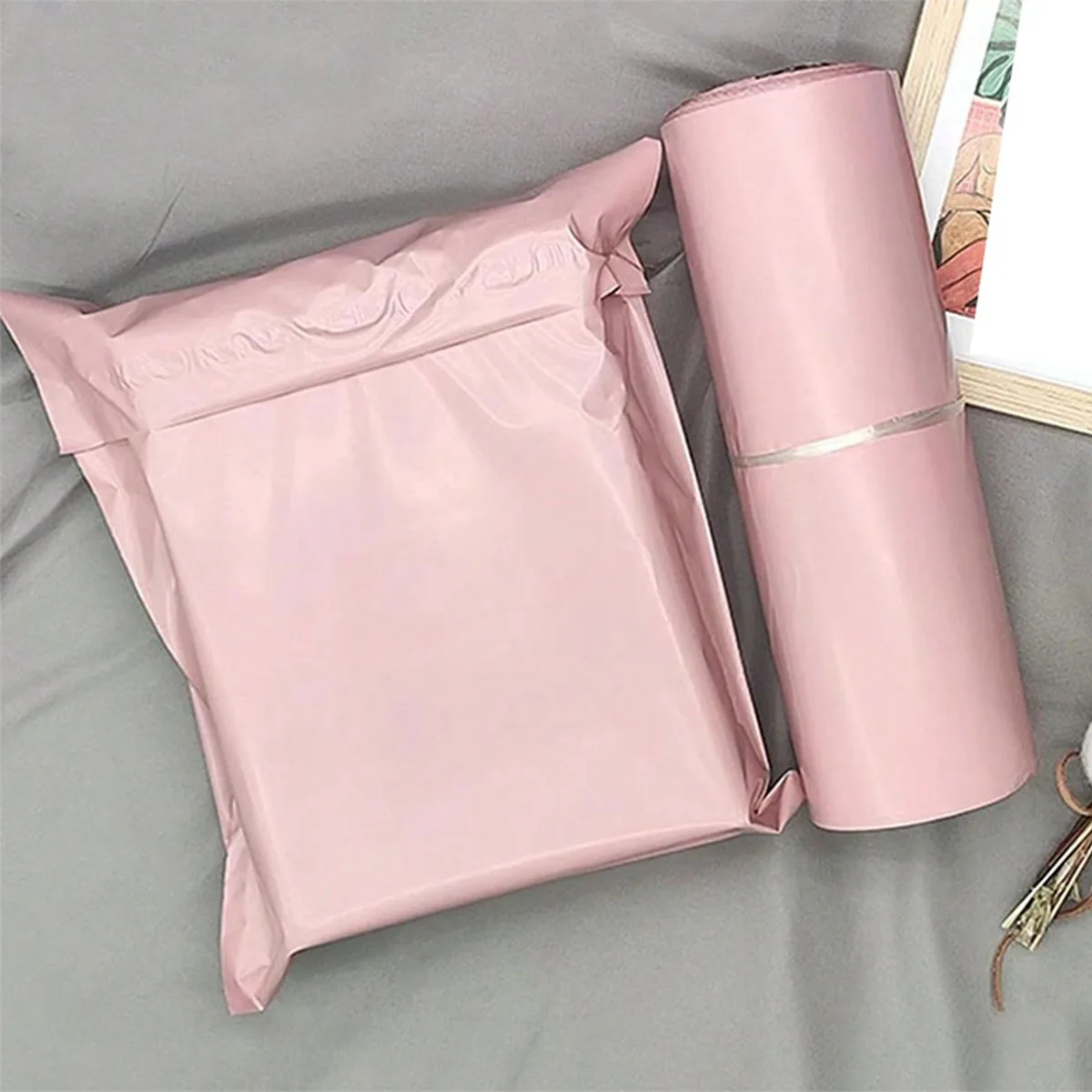 50-bolsas-express-de-color-rosa-de-ensueno-hechas-de-material-grueso-adecuado-para-embalaje-y-transporte