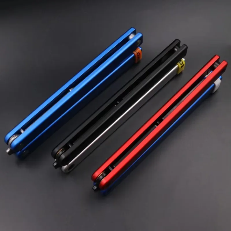 Blunt Blade Bottle Opener Balisong Trainer EDC Alumimum Handle with Bushing Structure Butterfly Knife Training for Self-Defense