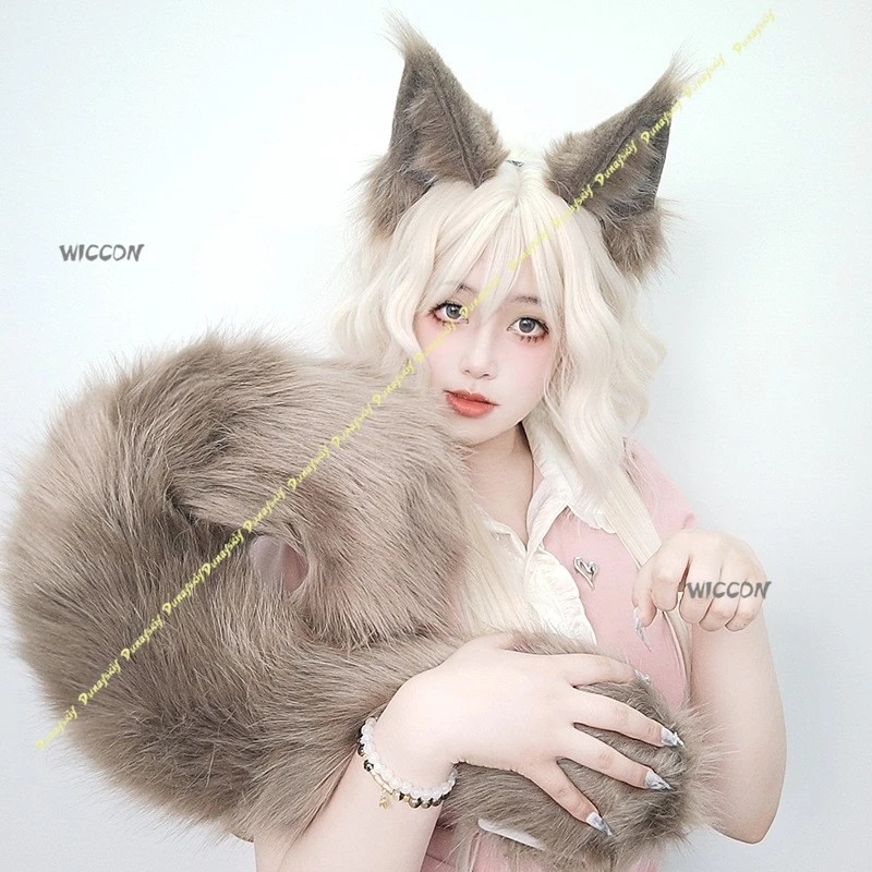 

Cosplay Costume Animal Hairband Squirrel Ears Tail Set Dance Party Props Cute Plush Female Suit Clothe Stage Christmas Halloween