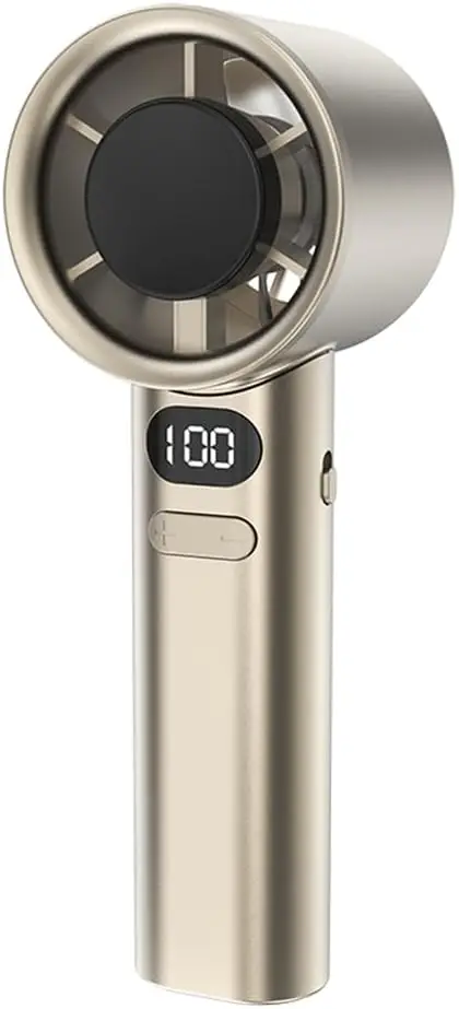 مروحة يدوية عالية السرعة محمولة Turbofan USB مروحة كهربائية قابلة للشحن شاشة ديجيتال تدعم 120 سرعة غير محدودة