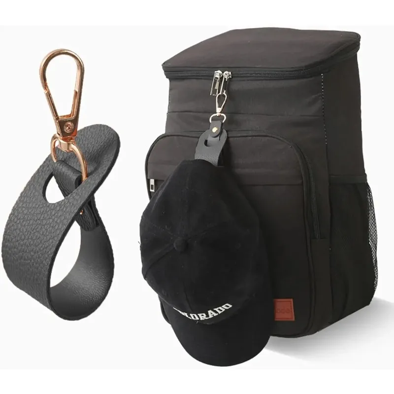 Travel Hat Clip Leather Simple Golf Baseball Hat Clip Summer Hat Strap Towel Glove Storage Wallet Buckle Hands-free Latch Clip