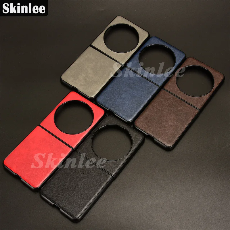 Skinlee Folding Leather Case For Tecno Phantom V Flip 5G Business Lychee Shockproof Shell For Tecno Phantom VFlip Phone Cover