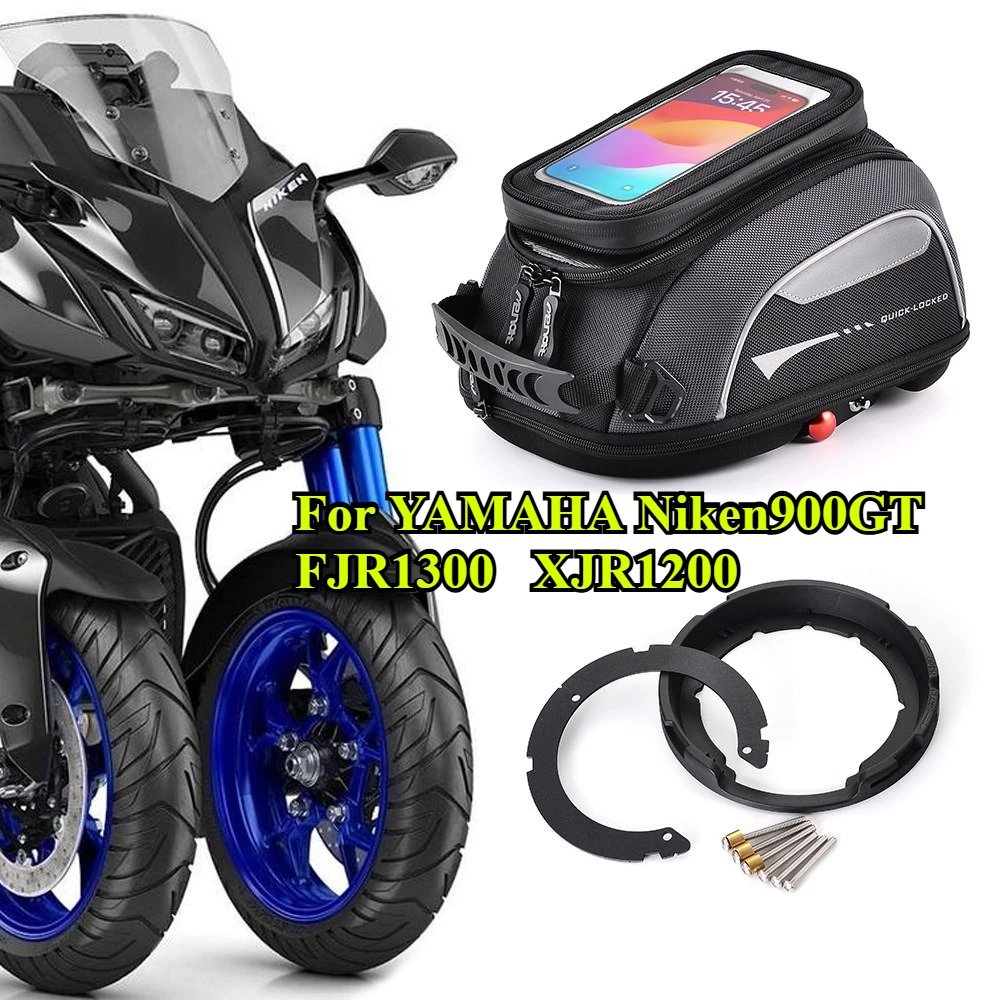 Quick Release Ring Tank Bag for YAMAHA Niken900GT, FJR1300, XJR1200 | Motorcycle Navigation Bag