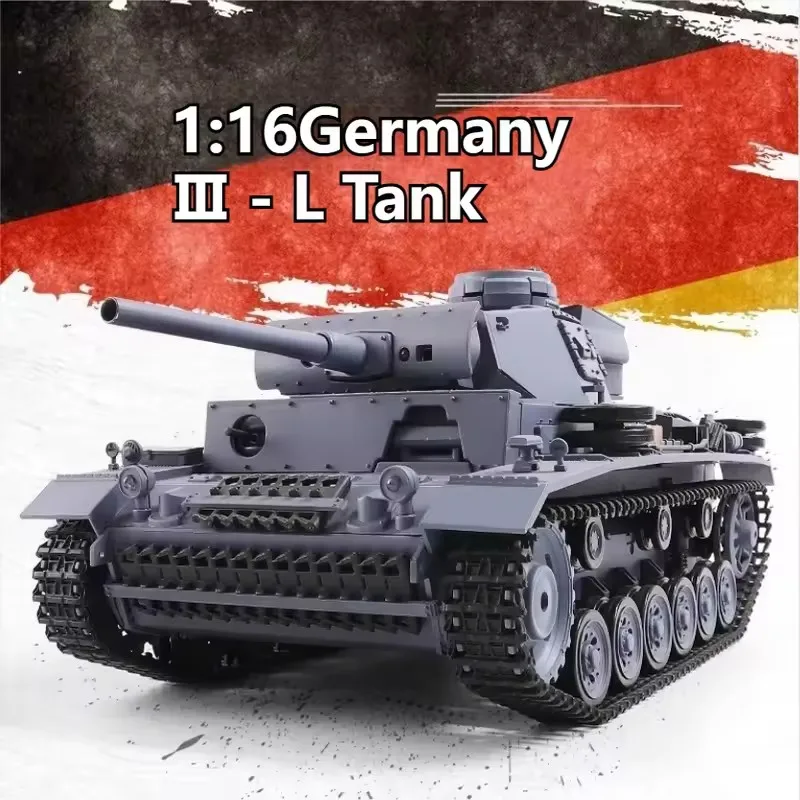 2.4G Heng Long 1/16 TK7.0 RTR RC Model czołgu Plastikowy niemiecki czołg zdalnie sterowany Panzer III L 3848
