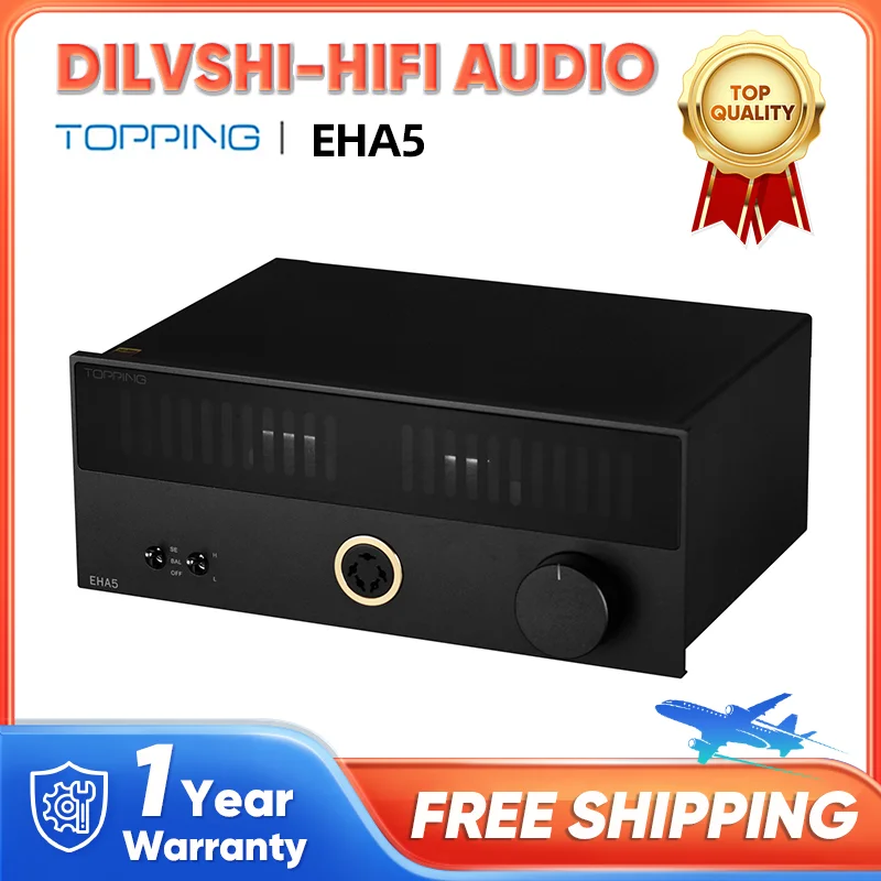 TOPPING EHA5 مضخم ضوت سماعات الأذن الكهروستاتيكي XLR TRS RCA المدخلات لسماعات الرأس الكهروستاتيكية 146dB المدى الديناميكي 700Vrms الإخراج