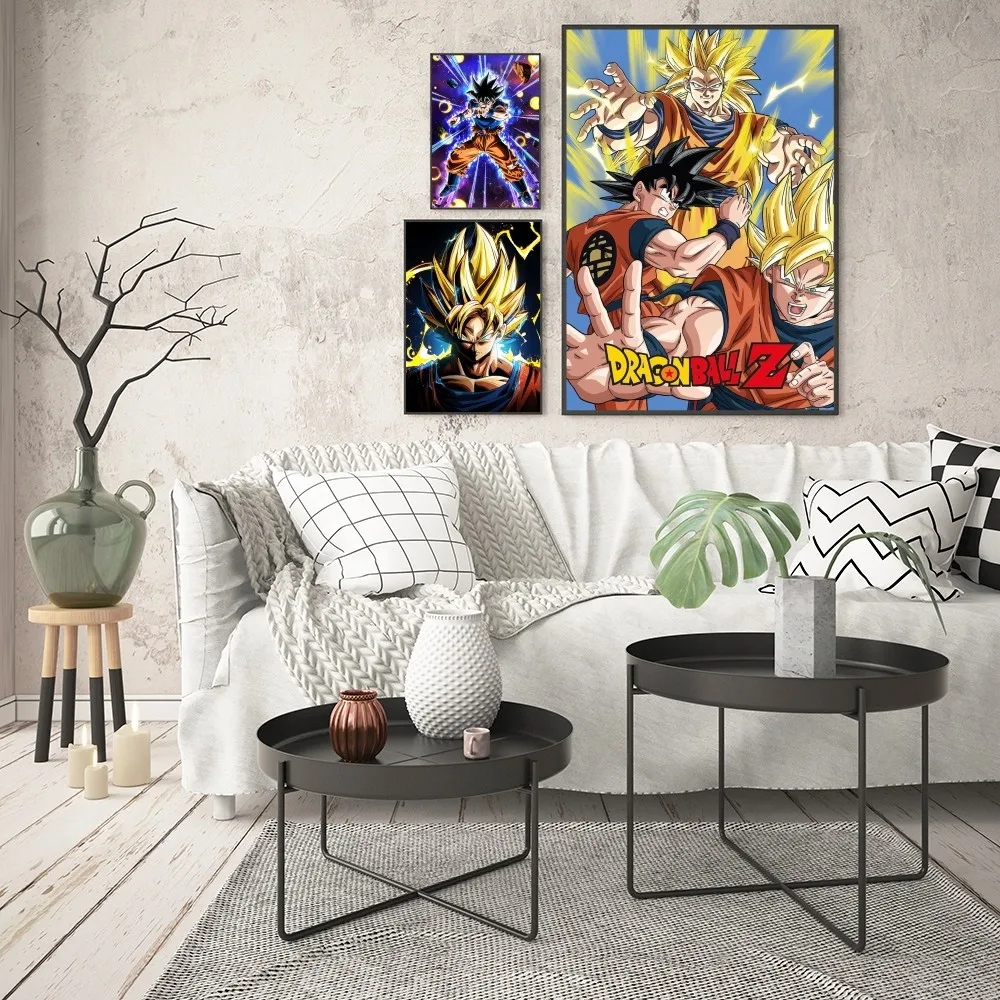 1pc Anime Figures Vegeta Goku D-Dragon Ball Poster Good Quality Prints Vintage Room Home Cafe Decor Aesthetic Art Wall Painting