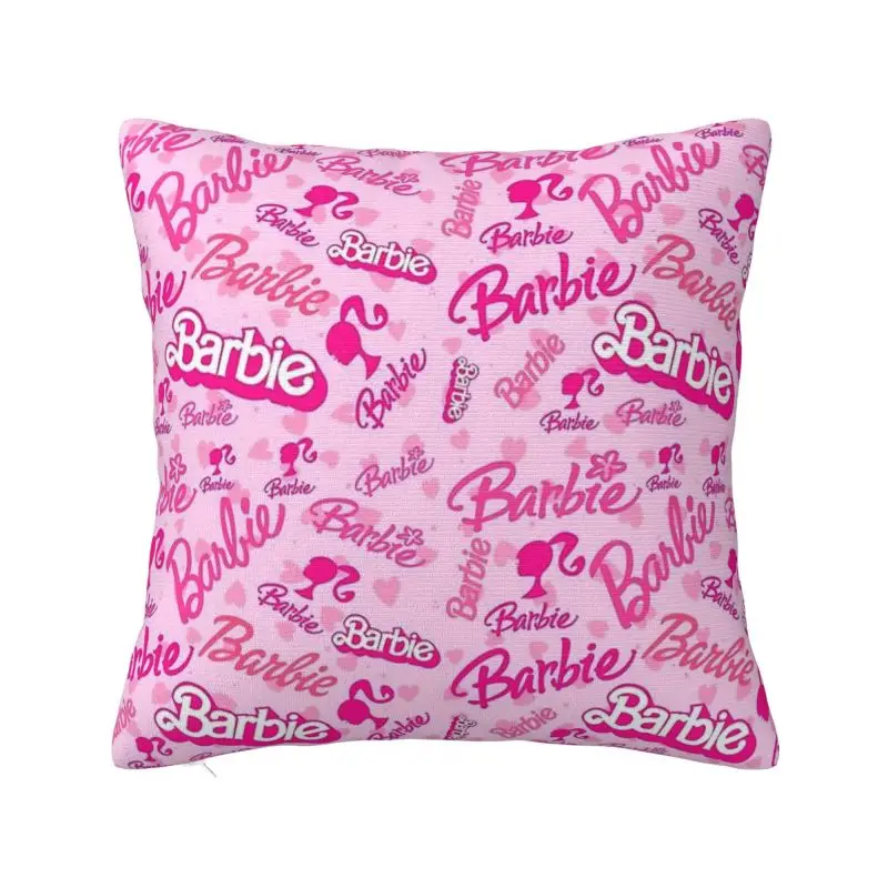 Custom Cute Barbie Pillow Case Cushions Cover Square Pillowcase