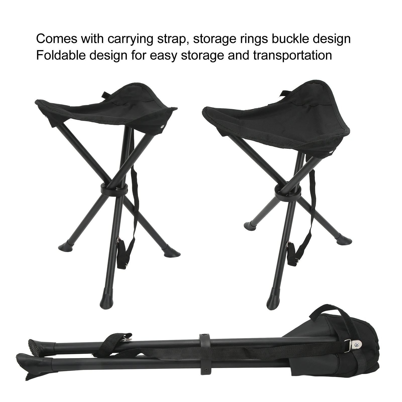 

Portable Foldable Chair, Folding Tripod Stool 200KG Load Bearing Anti Slip Good Stability for Outdoor Fishing Camping Picnics