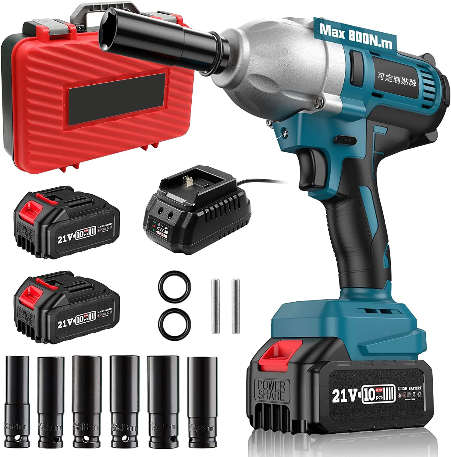 1500N.m Rechargeable Brushless Electric Impact Wrench 1/2