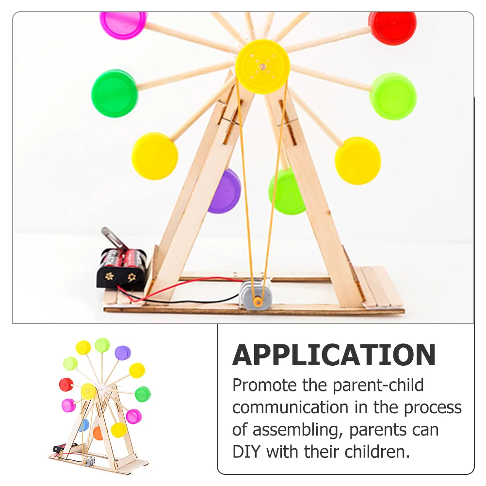 ชุดประกอบชิงช้าสวรรค์ DIY 1 ชุด ชุดประกอบไม้สำหรับเด็ก ชุดประกอบเพื่อการศึกษา ชิงช้าสวรรค์ทำมือสำหรับการทดลองทางวิทยาศาสตร์