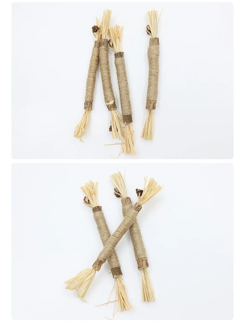 Interactive Cat Silvervine Toy Dental Care Chewing Stick Pet Supplies Natural Hemp Rope Bite Resistant Funny Toys