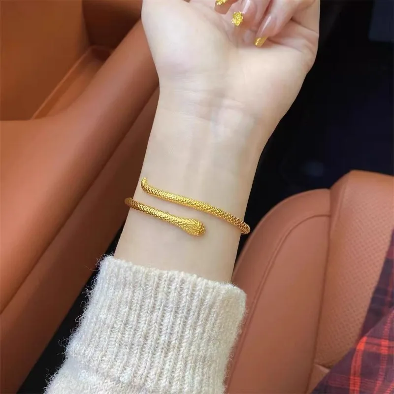 

Браслет Jindian Same Sand Gold Spirit Snake, женский, с медным покрытием, в виде зодиакального знака змеи, модный, с индивидуальным дизайном, регулируемый, ювелирное изделие