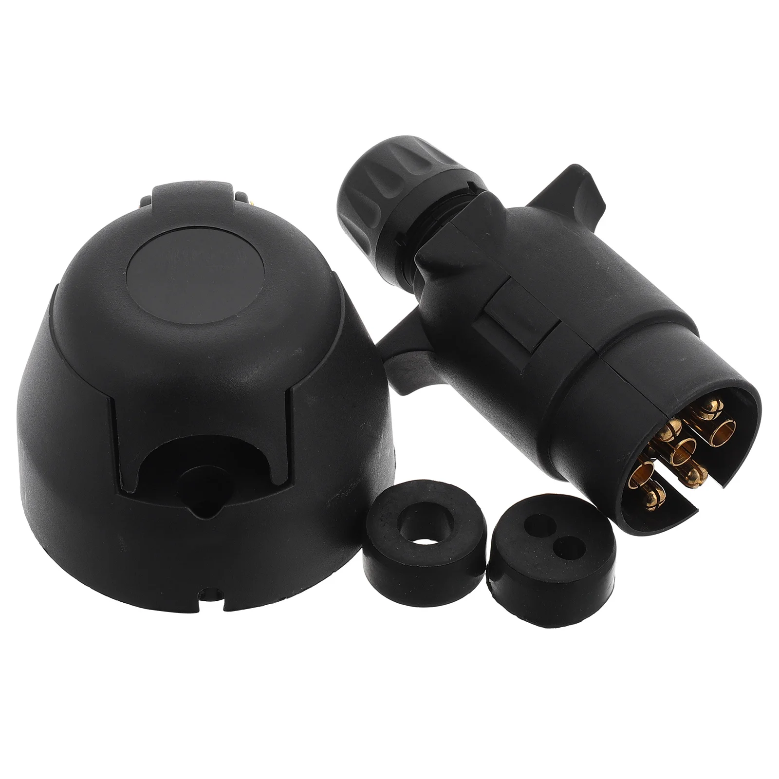 

1Set Weatherproof Trailer Signal Light Connector Adapter 7 Pin Round Nylon Plug Socket for Truck Trailer Rv Bike Hitch