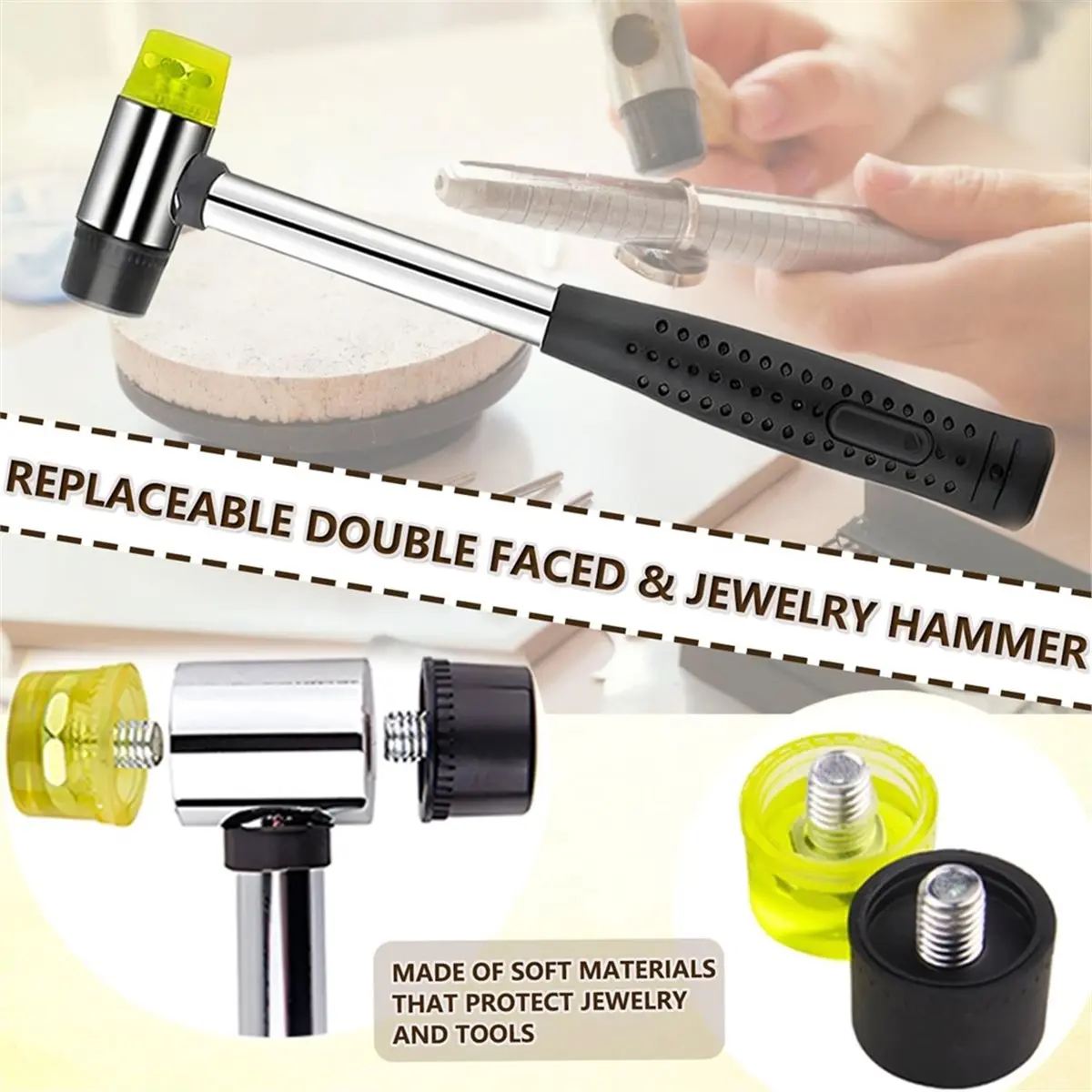 Ring Mandrel Metal Ring Sizer Measuring Tool Ring Size Measurer Ring Fixer Repair Kit, Jewelry Mandrel Ring Sizer Kit