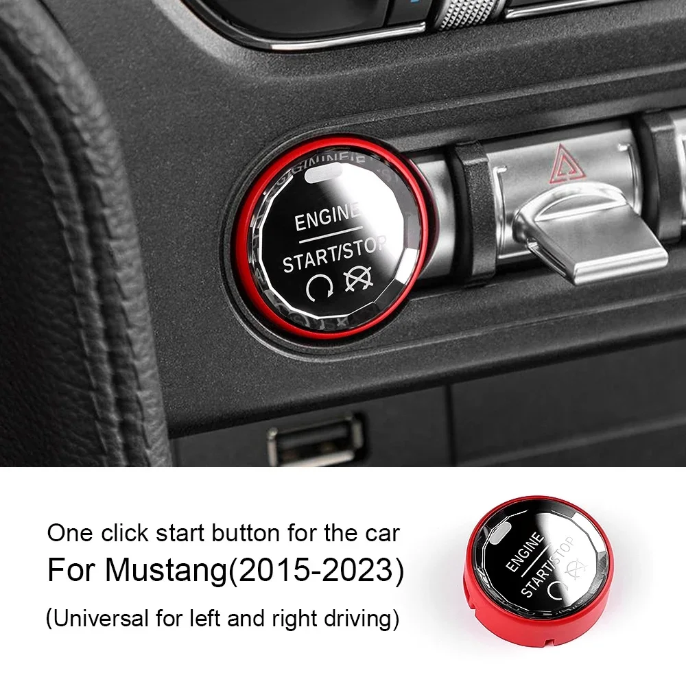 Car Engine Start Button Replace Ignition Cover For Ford Mustang 2015 2016 2017 2018 2019 2020 2021 2022 2023 Crystal ABS Switch