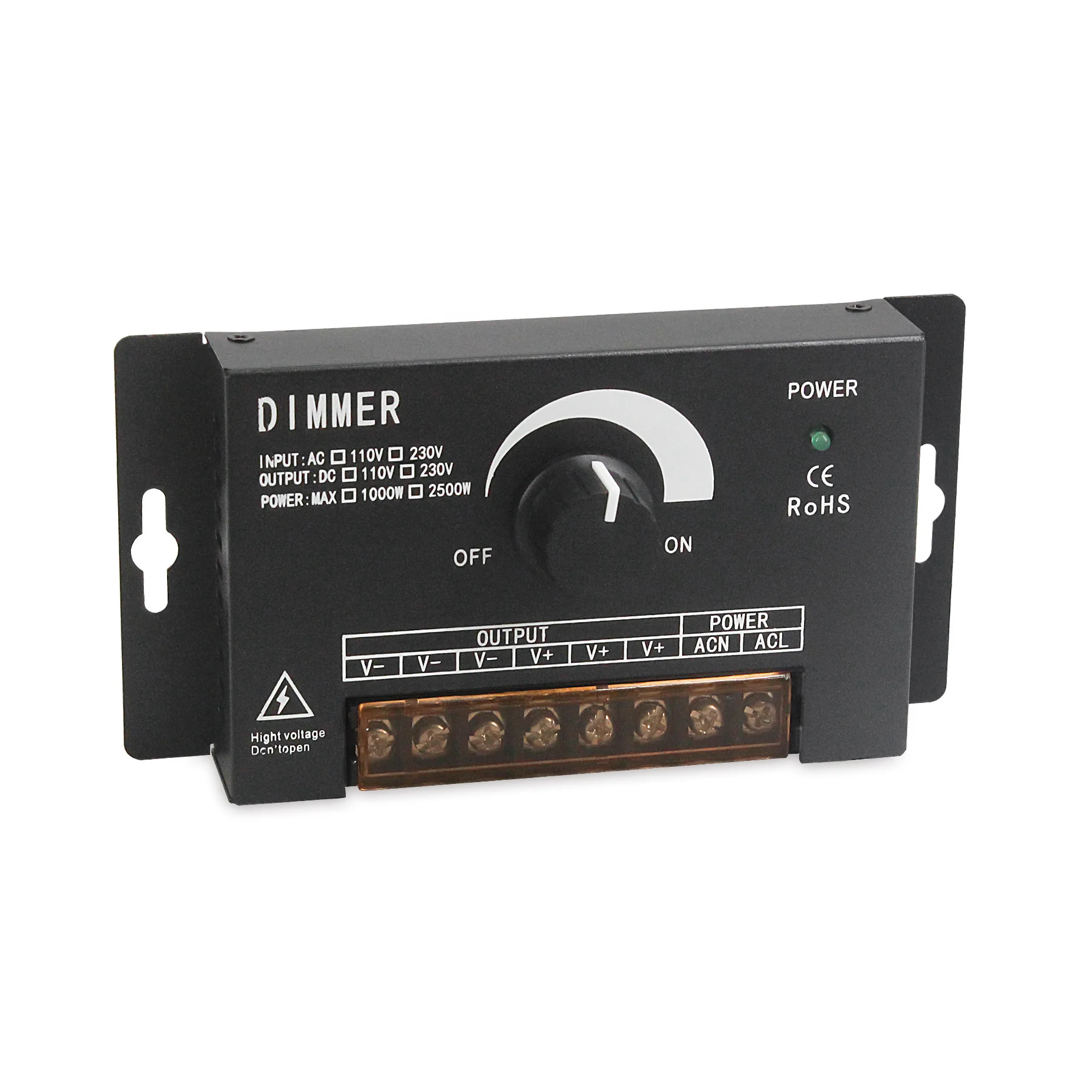 AC110V 230V 2500W LED Switch 0-100% Stepless Dimmer Single Color LED Strip Light Brightness Adjustment Controller