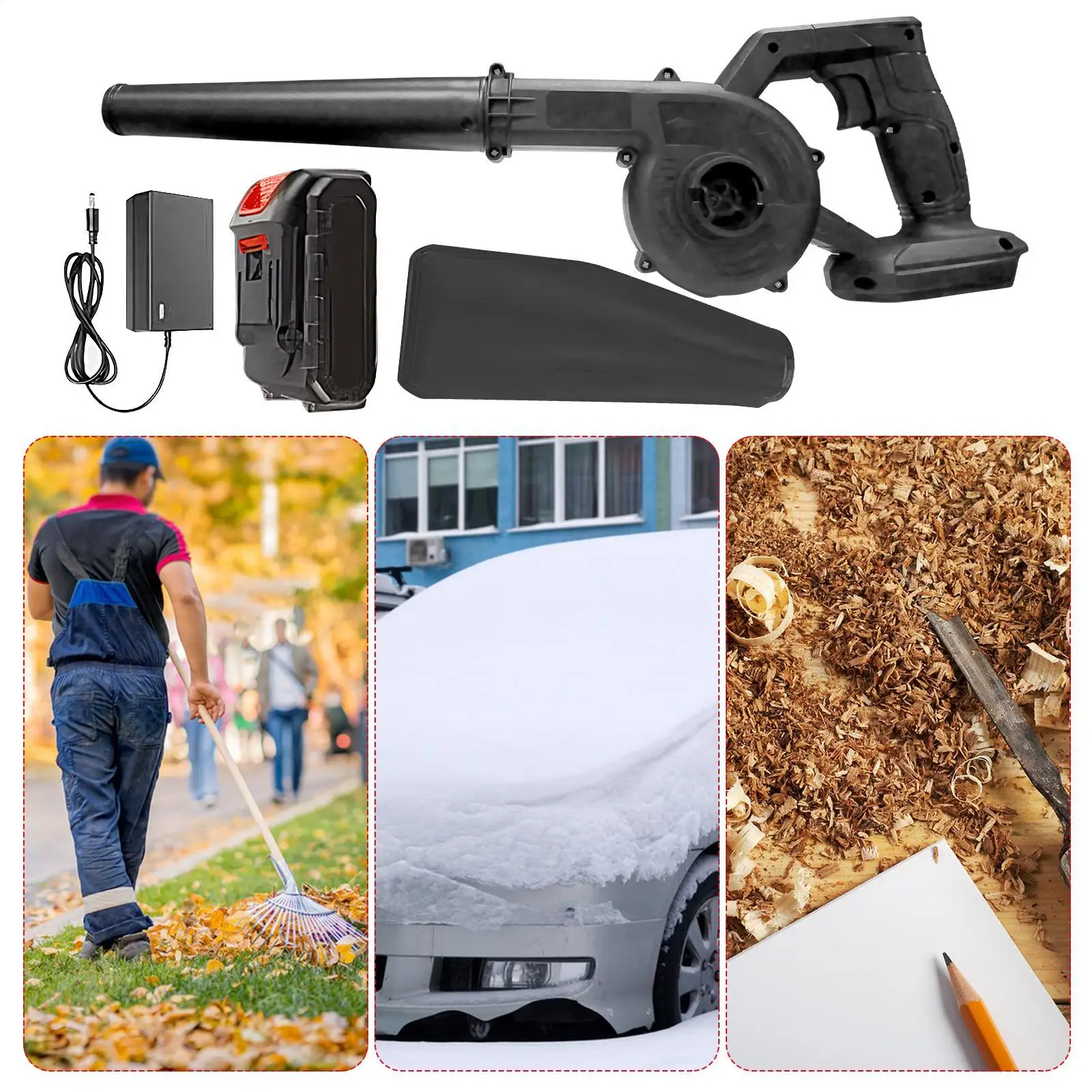 Leaf Blower Rechargeable Cordless Battery Powered Garden Duster Portable Leaf Blower For Outdoor Patio Backyard Lawn Porch Home