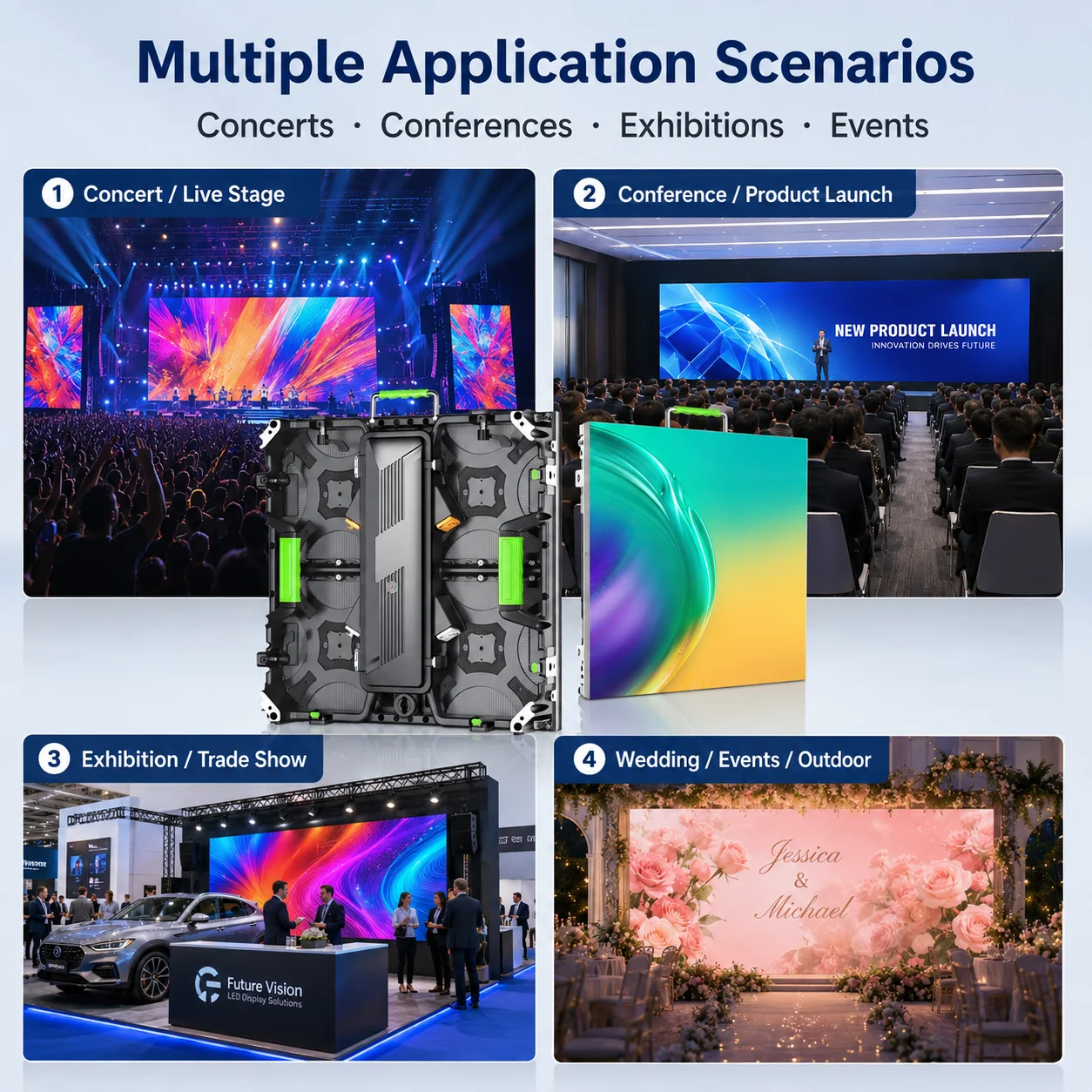 Custom Waterproof Giant Light Emitting Diode Module Stage Background Advertising Rental Panel Monitor Indoor Outdoor