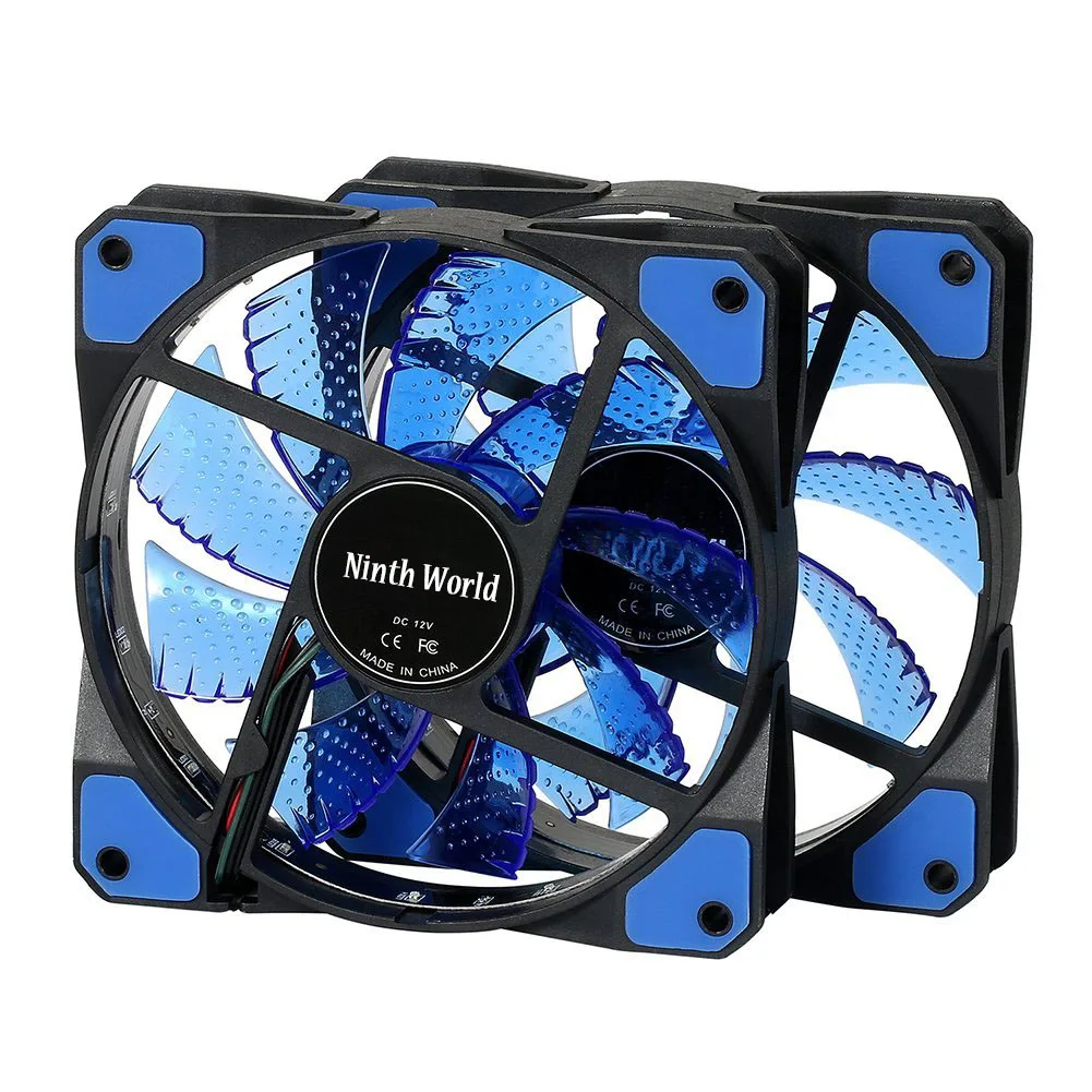 120mm Silent Blue LED PC Case Cooling Fan DC 12V 3Pin 4Pin Connector High Airflow CPU Radiator Cooler For Desktop Computer