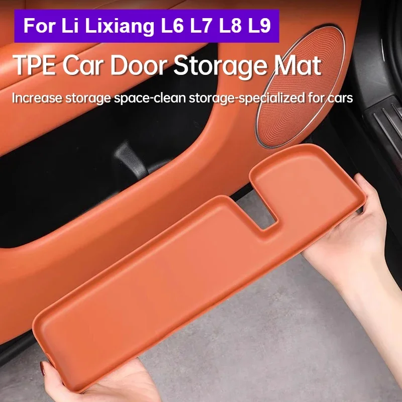 

For Li Lixiang L6 L7 L8 L9 4PCS Car Door Storage Box Mat TPE Door Storage Scratch Resistant Pad Protection Interior Accessories