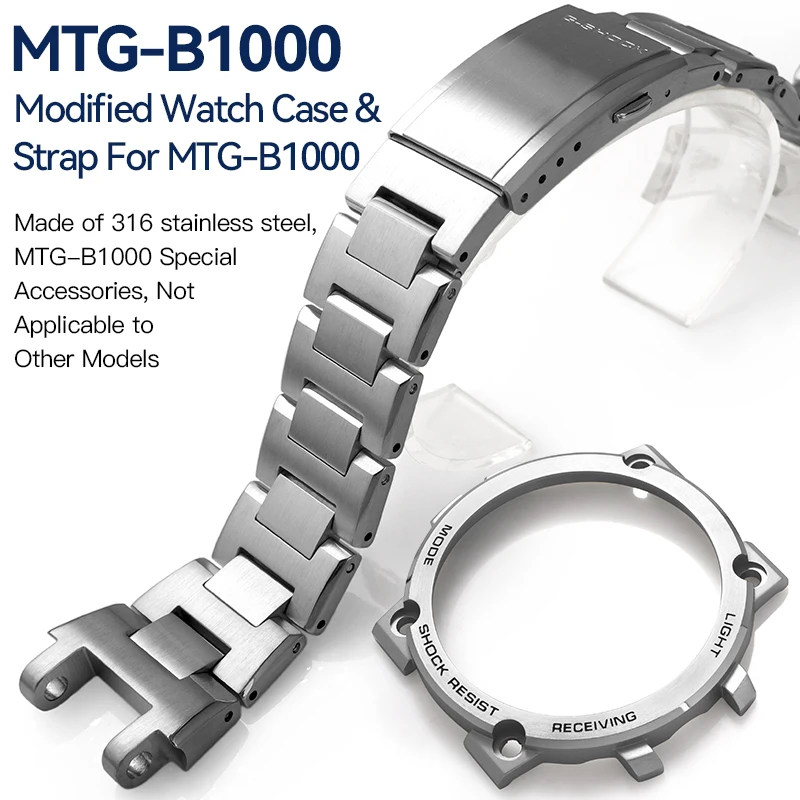 

316 Stainless Steel Wristwatch Strap Metal Bracelet For Men Watch Accessories For Casio For GSHOCK Watch Band MTG-B1000 MTGB1000