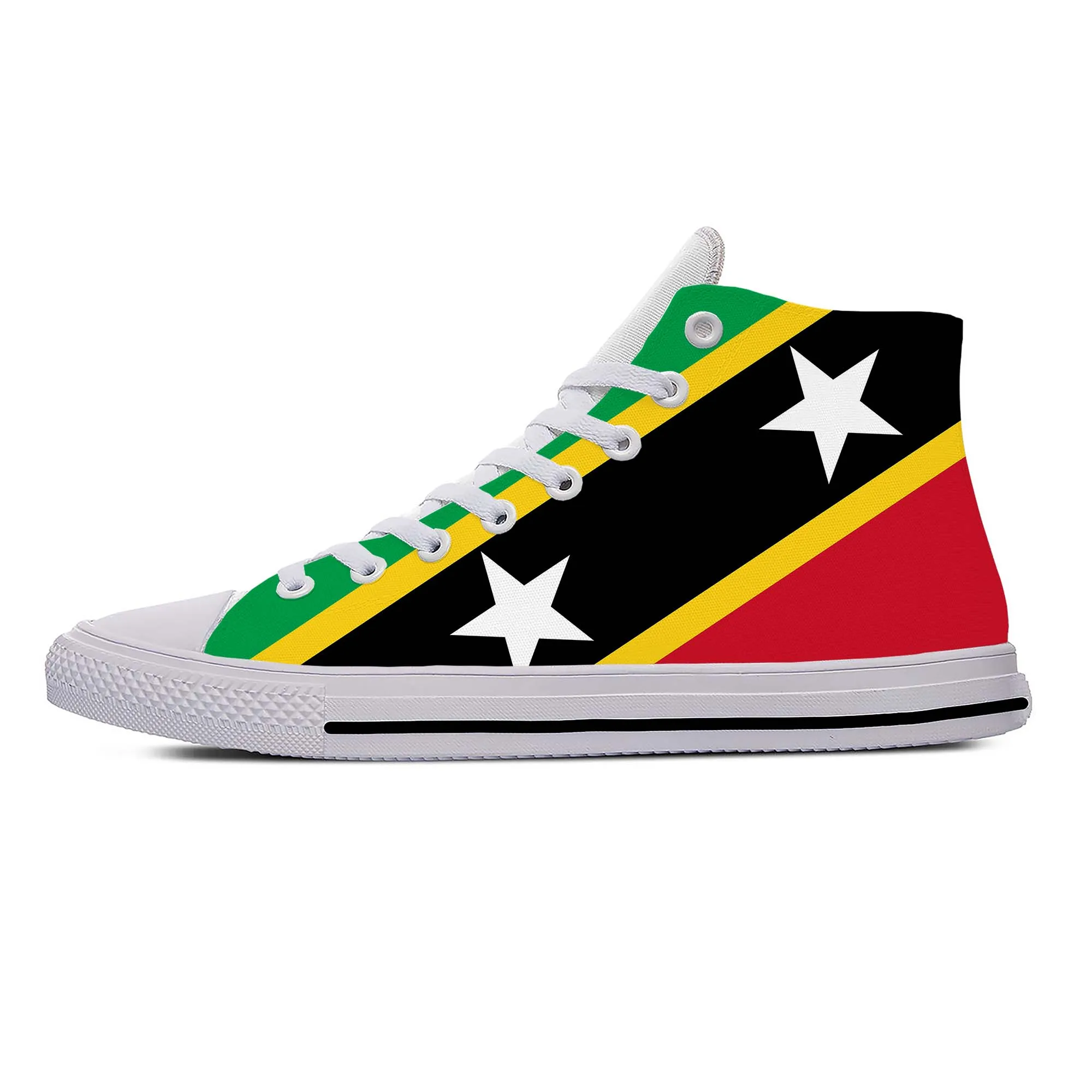 Summer Saint Kitts and Nevis Flag Patriotic Cool Casual Shoes Breathable Men Women Sneakers High Top Hot Lightweight Board Shoes