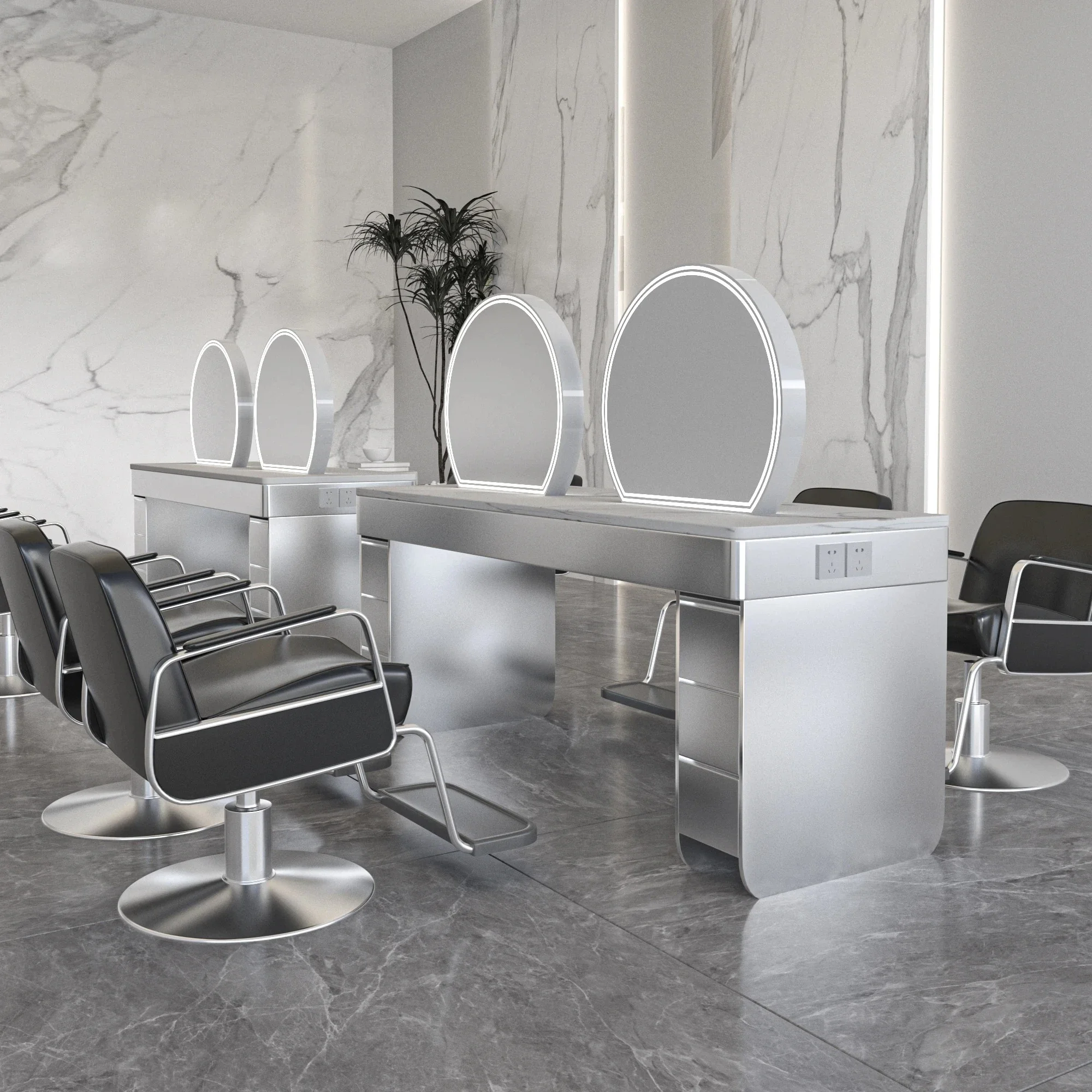 Hair salon perm and dyeing mirror hair salon special with cabinet hair mirror double-sided mirror with lamp