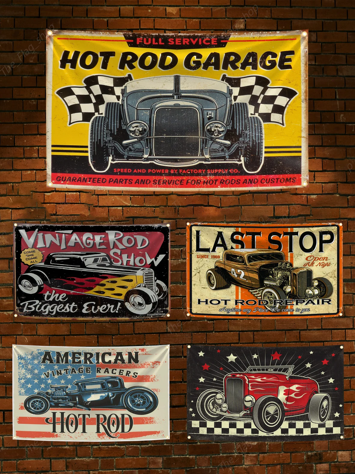 3x5 Ft American Hot Rod JDM Car Flag Polyester Digital Printing Banner for Garage Wall Art Home Outdoor Decoration Tapestry