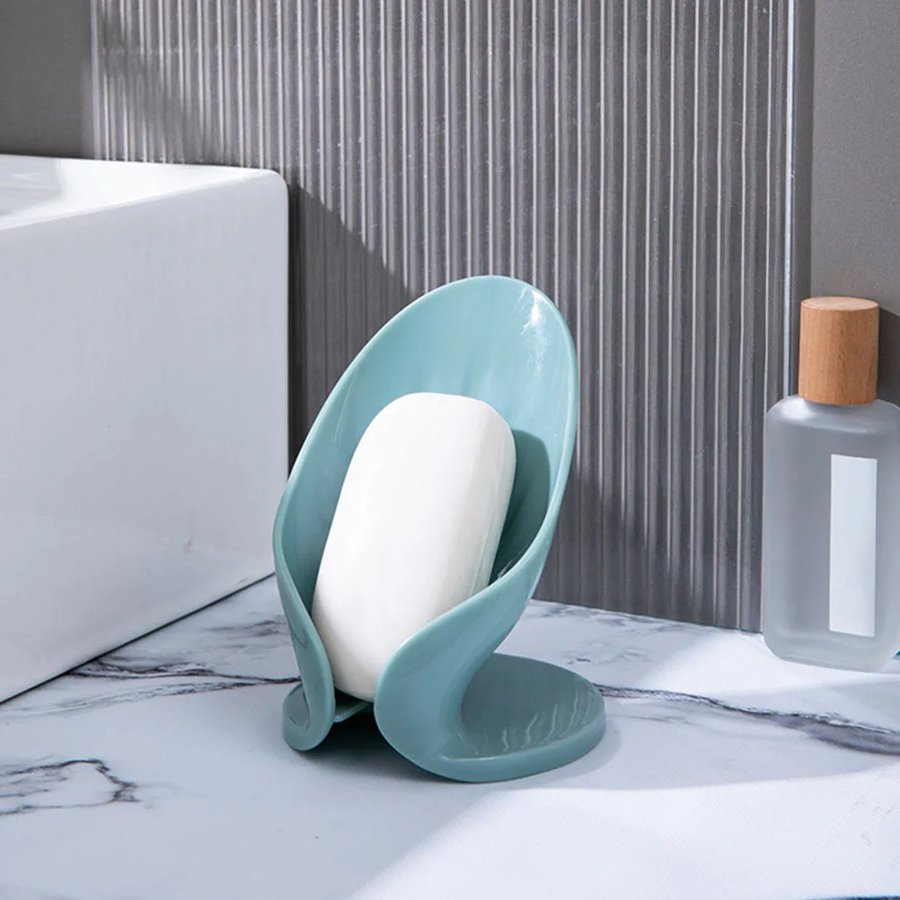 

2 Pcs Soap Dish Holder Draining Tray Plastic Container Hollow Bottom Pp Self Standing Bathroom Kitchen Sink Retro Design Long