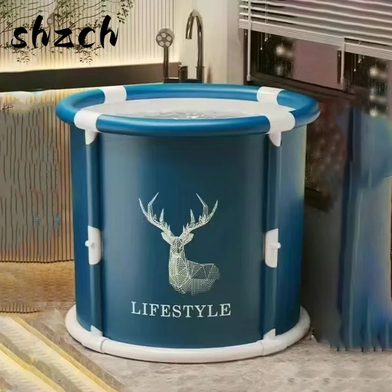 Bañera plegable, bañera portátil redonda, cubo de plástico para baño, SPA, bañera para adultos y niños, bañeras plegables