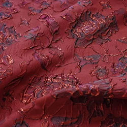 Gold Embossed Rose Yarn Dyed Jacquard Fabric Elegant Dress Skirt Bag Decorative Sewing Fabric